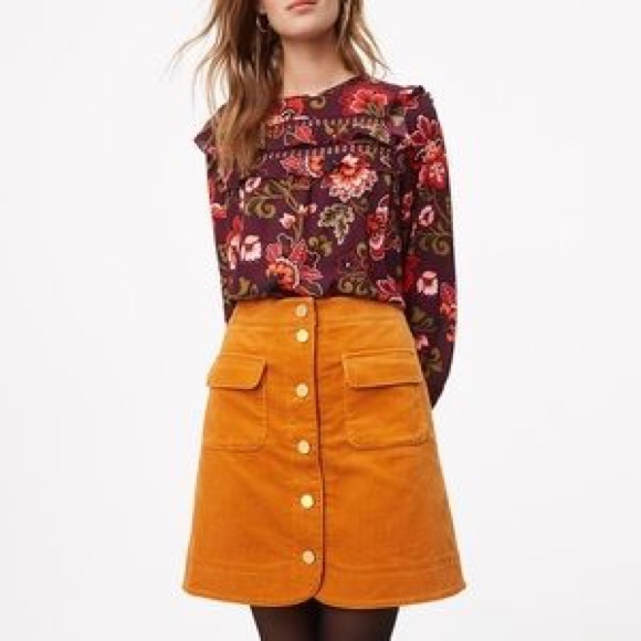 LOFT Dresses & Skirts - Loft autumn pumpkin corduroy skirt!